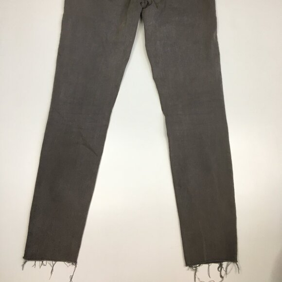 MADEWELL Gray 9" High Rise Skinny Raw Edge Hem 5 Pocket Logo Hardware Jeans - Picture 13 of 13